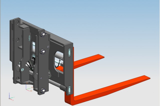 Basculante con traslatore/posizionatore 2 cilindri e forca doppio pin-type