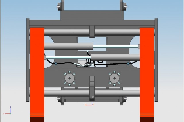 Basculante con traslatore/posizionatore 2 cilindri e forca doppio pin-type