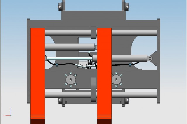 Tilting carriage with sideshift/fork positioner 2  cylinders and forks double pin-type