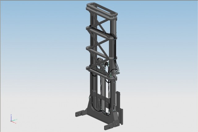 Fixed overlapped masts with chain break detection system