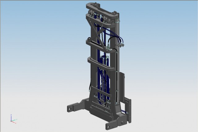 Mast with chain break detection system 