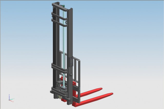 Mast with lower electric engine 