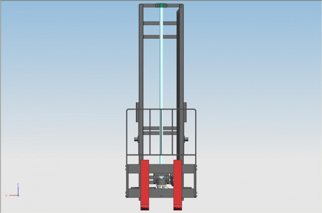 Mast with lower electric engine 