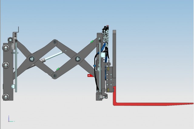 Double pantograph - open